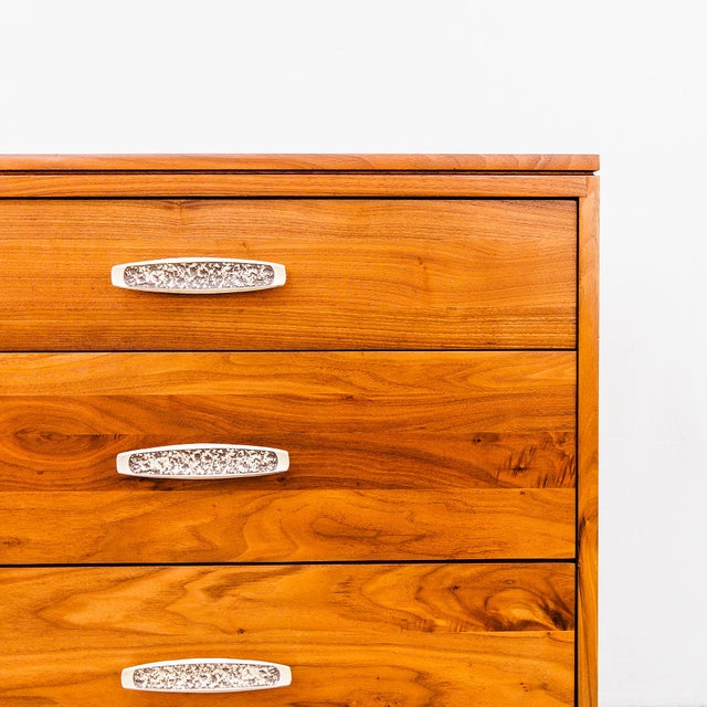 Wood Vintage Mid Century Modern Solid Walnut Nightstands by Woodland, A Pair For Sale - Image 7 of 15