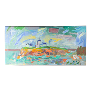 Oil on Canvas Painting of a Lighthouse by Abbott Pattison