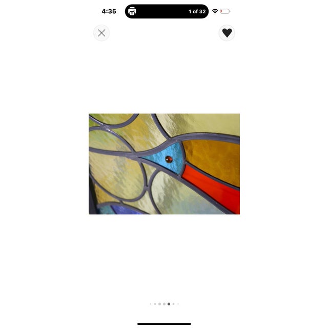 1970s 1970s Large Stained Glass Panels For Sale - Image 5 of 12