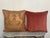 A sumptuous and highly decorative pair of custom pillows in the grand Venetian tradition, rendered in a luminous antique...