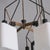 Italian Six-Light Chandelier in Brass, Black Metal and Opaline Glass, 1950s For Sale - Image 6 of 16