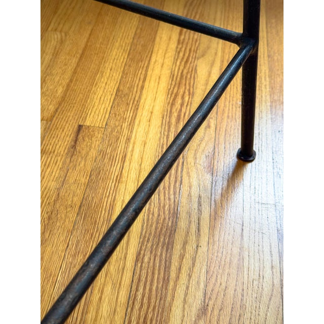 French Mid Century Industrial Style Brown Woven Leather and Iron Counter Stools After Lila Swift and Donald Monell For Sale - Image 13 of 18