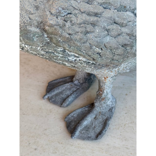 Metal Antique Zinc Garden Duck Statue For Sale - Image 7 of 8