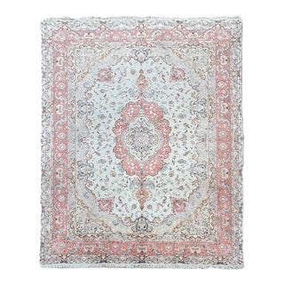 Fine Persian Tabriz Wool & Silk Rug 9’11” X 13’2” For Sale