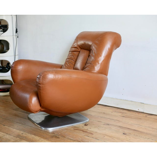 Space Age Chair in Leather by Jean Prévost, 1970s For Sale - Image 10 of 15