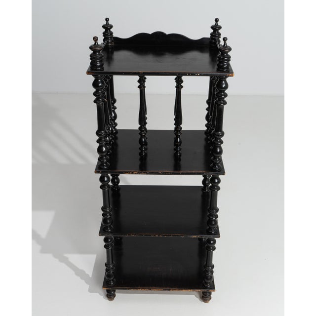 19th Century French Black Patinated Napoleon III Etagere France 1th Century For Sale - Image 4 of 14