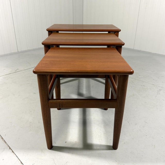 Teak Nesting Tables, Denmark, 1960s, Set of 3 For Sale - Image 3 of 13