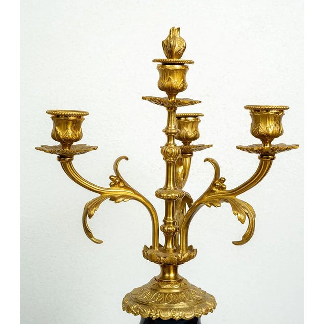 Antique French Napoleon III Clock Triptych in Gilded Bronze and Sevres Porcelain, Set of 3 For Sale - Image 5 of 8