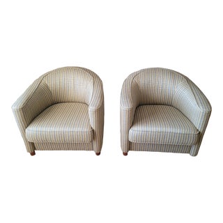 Pair of Club Chairs by Brayton International For Sale