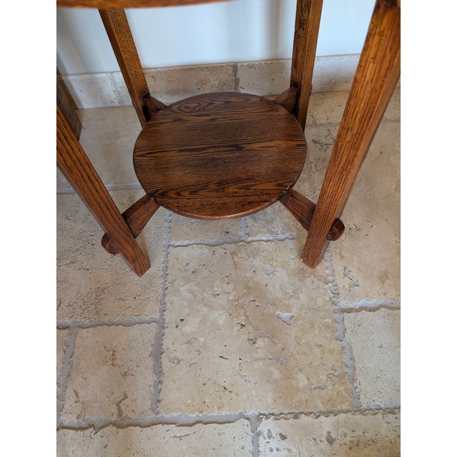 1990s Mission Style Lamp Table For Sale - Image 4 of 6