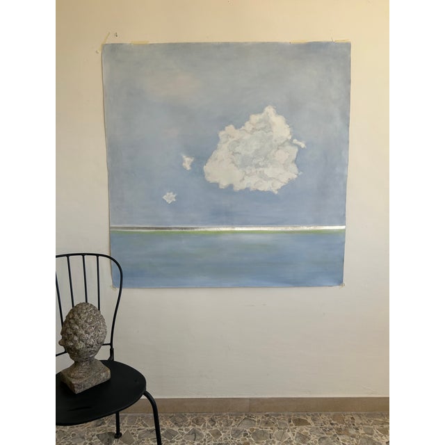 Cloud With Blue Sky and Silver Horizon Original Art by Natalie Mitchell/Sette Design For Sale In San Francisco - Image 6 of 7