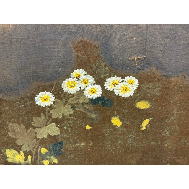 Japanese Byōbu Four Panel Screen Divider, Antique For Sale - Image 10 of 12