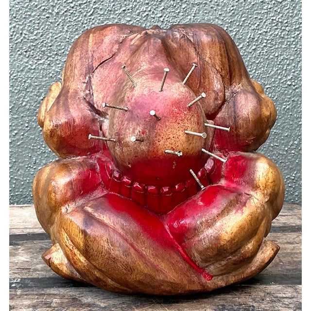 Vintage Carved Man Sphere For Sale - Image 12 of 12