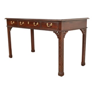 Councill Chippendale Carved Mahogany Writing Desk or Console Table For Sale