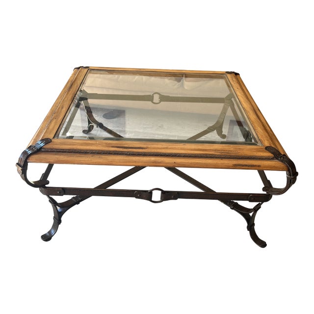 Jacques Adnet for Hermès-Style Equestrian Campaign Coffee Table For Sale