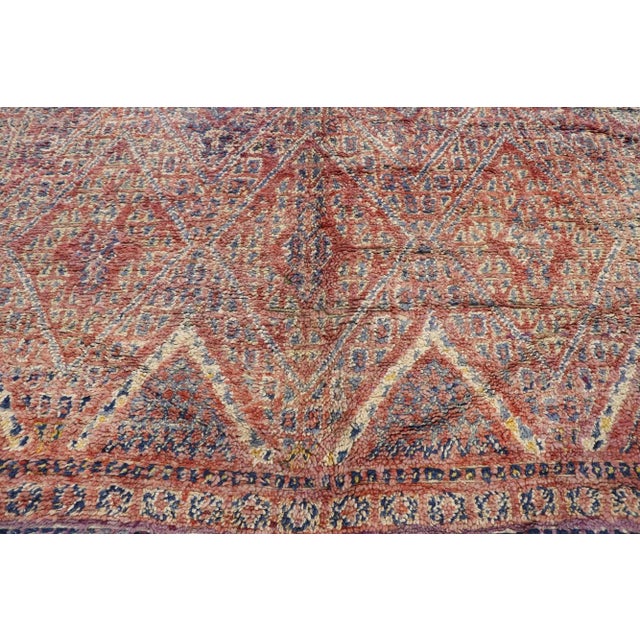 Berber Tribes of Morocco Late 20th Century Late 20th Century Vintage Beni MGuild Moroccan Rug 06'03 X 10'00 For Sale - Image 4 of 7