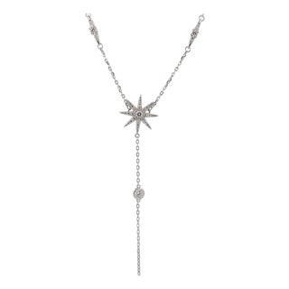 Stellar Radiance Sterling Silver & Diamond Necklace For Sale