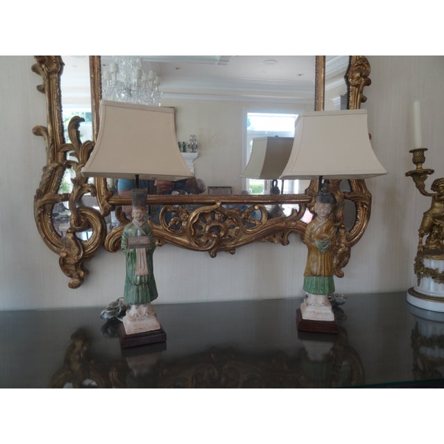 18th Century Chinese Ming Figurine Lamps - a Pair For Sale - Image 4 of 7