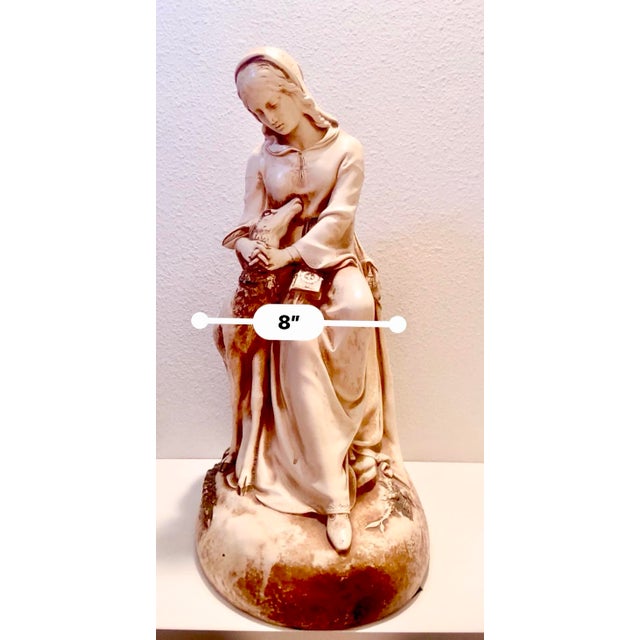 Vintage Marian of Rylstone Statue, Marwal, 1950's, Woman With Deer For Sale - Image 11 of 12