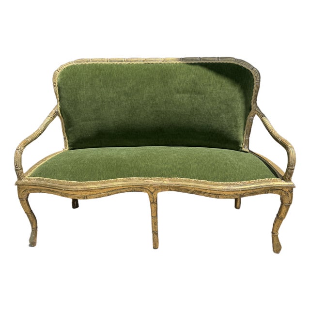 Old Faux Bamboo Italian Settee For Sale