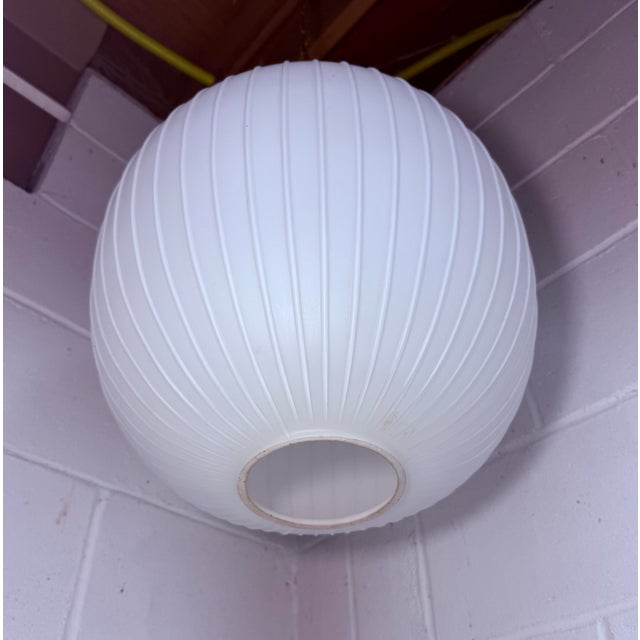 1950s Vintage Mid-Century Modern Bologna Pendant Lamp Aloys F Gangkofner Sphere Opaline Glass 1954 For Sale - Image 5 of 14