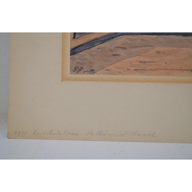 Georges Massie (French 1900-1975) Watercolor "Bagnoles De L'orne. Thermal Establishment", 1957, Signed For Sale - Image 4 of 13