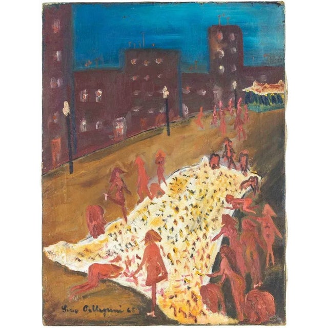 1960s Sirio Pellegrini, The Celebration, Painting, 1965 For Sale - Image 5 of 5