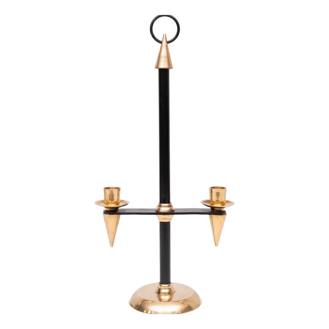 Italian Brass Candleholder, 1940s For Sale