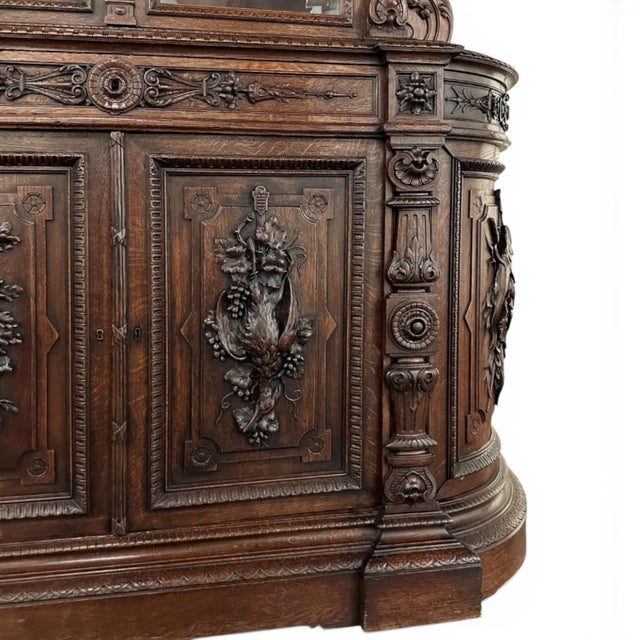 Grand 19th Century French Renaissance Revival Bookcase Signed by Sculptor Benjamin Deguil For Sale - Image 16 of 18
