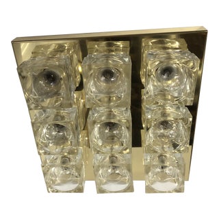 Vintage 1960s Gaetano Sciolari Cube Flush Mount Light For Sale