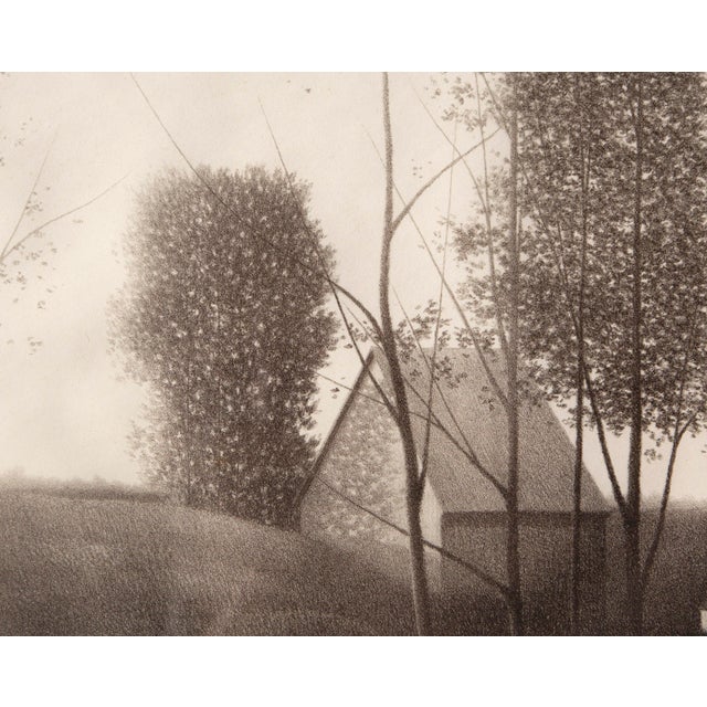 Atmospheric lithograph by acclaimed American artist Robert Kipniss, in his signature style depicting a nostalgic...