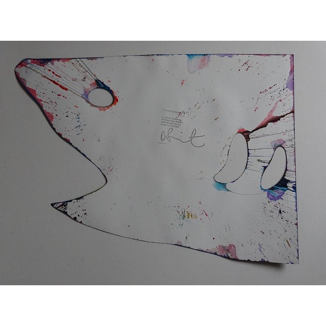 DAMIEN HIRST Shark , Spin Painting, 2009, Acrylic on paper, unique work 66x46cm artist's dry stamp. signed Copyright Stamp...