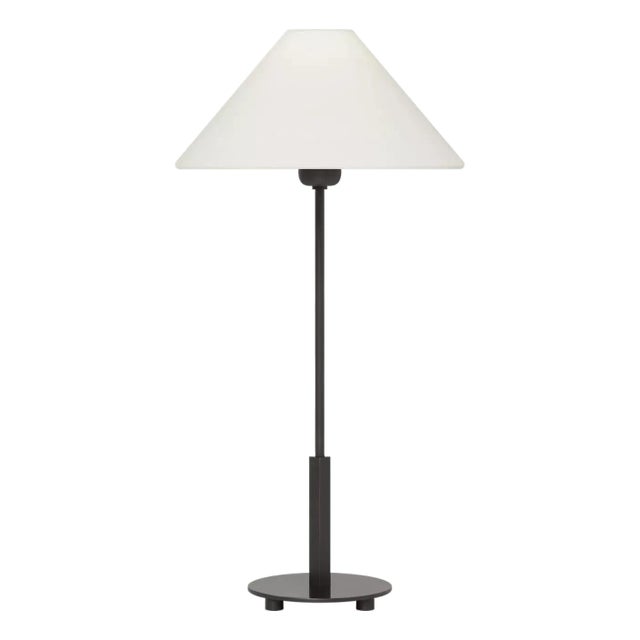 J. Randall Powers by Visual Comfort Signature Hackney 24" Cordless Buffet Lamp in Bronze with Linen Shade For Sale