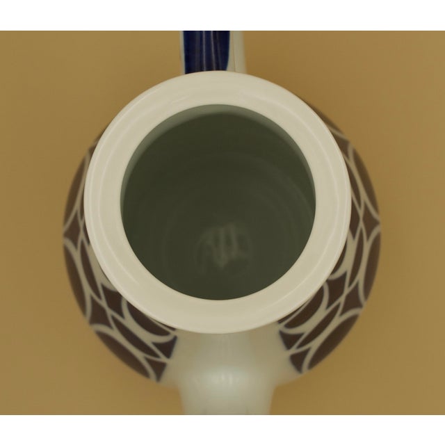 Mid 20th Century Mid 20th Century Sargadelos O Castro Sculptural Coffee or Tea Pot, Cobalt Blue Geometric Porcelain, Mid-Century, Spain For Sale - Image 5 of 6