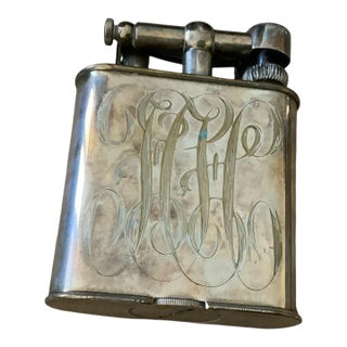 Original 1928 Dunhill Lift Arm Lighter With Wind Screen London Table Lighter For Sale