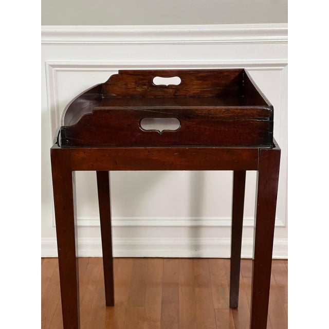 19th Century English Mahogany Butler Serving Tray on Stand For Sale - Image 9 of 17