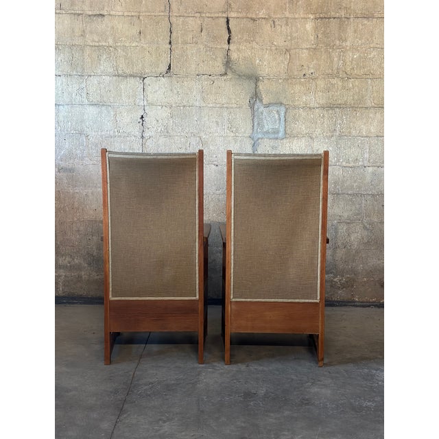 Wouda Style Dutch Haagse School Chairs in Velvet, Pair For Sale - Image 11 of 12