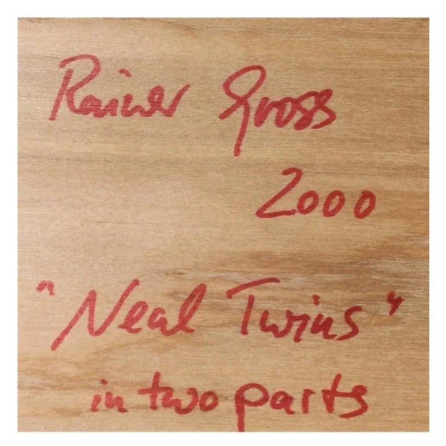 Canary Yellow Rainer Gross, Contact Painting Twins Abstract Expressionist Diptych OIl Painting Rainer Gross, 2000 For Sale - Image 8 of 13