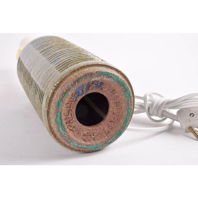 Blue Danish Table Lamp in Ceramic from Palshus, 1960s For Sale - Image 8 of 11