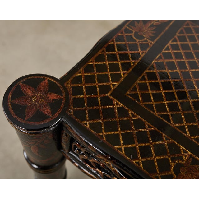 Dennis & Leen Regency Style Lacquer Chinoiserie Decorated Desk For Sale - Image 12 of 17