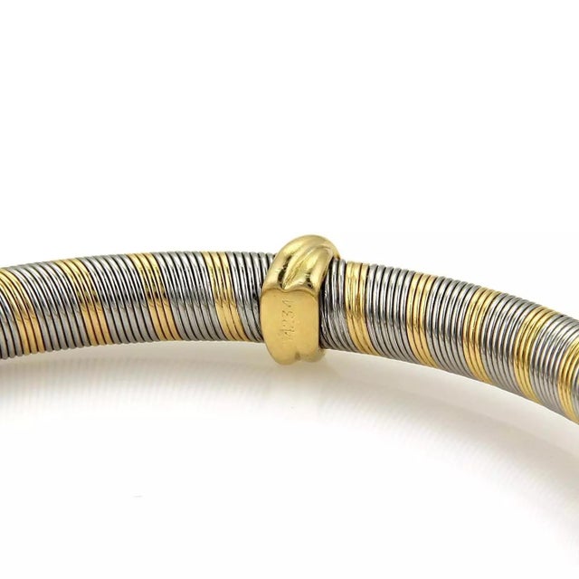 Cartier Cartier Vintage 18k Yellow Gold & Steel Wire Wrap Mini Trinity Motif Bangle For Sale - Image 4 of 4