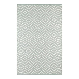 Dash & Albert by Annie Selke Diamond Light Blue/Ivory Indoor/Outdoor Rug, 9' 6" x 13' 6" For Sale