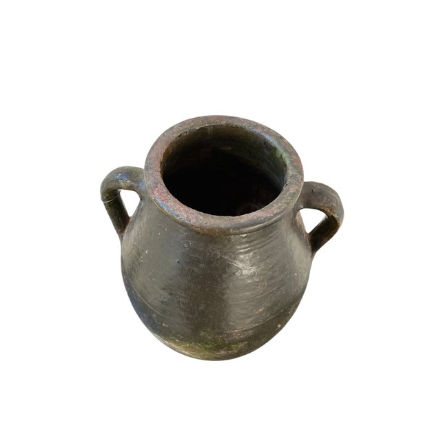 Antique Moroccan Green Vase Vessel For Sale - Image 4 of 4