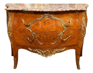 19th Century Fruitwood and Marble Commode in Louis XV Style