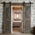 Spnaish Colonial Carved Wood Double Doors – Rustic Modern Barn Doors, 80x34 For Sale - Image 4 of 5