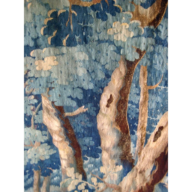 Aubusson French Tapestry Verdure Red Parrot in a Tree 18 Century For Sale - Image 11 of 15