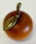 Vintage Carved Wood Apple With Brass Stem For Sale - Image 4 of 9