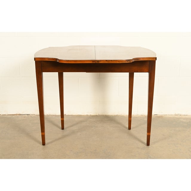 Baker Furniture Federal Inlaid Mahogany Flip-Top Console or Game Table For Sale - Image 10 of 17