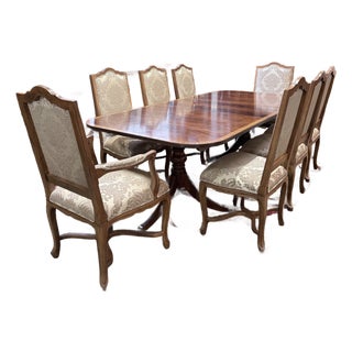 Elegant Ethan Allen Abbot Pedestal Dining Set For Sale