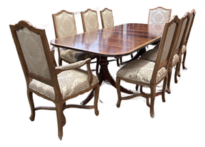 Elegant Ethan Allen Abbot Pedestal Dining Set